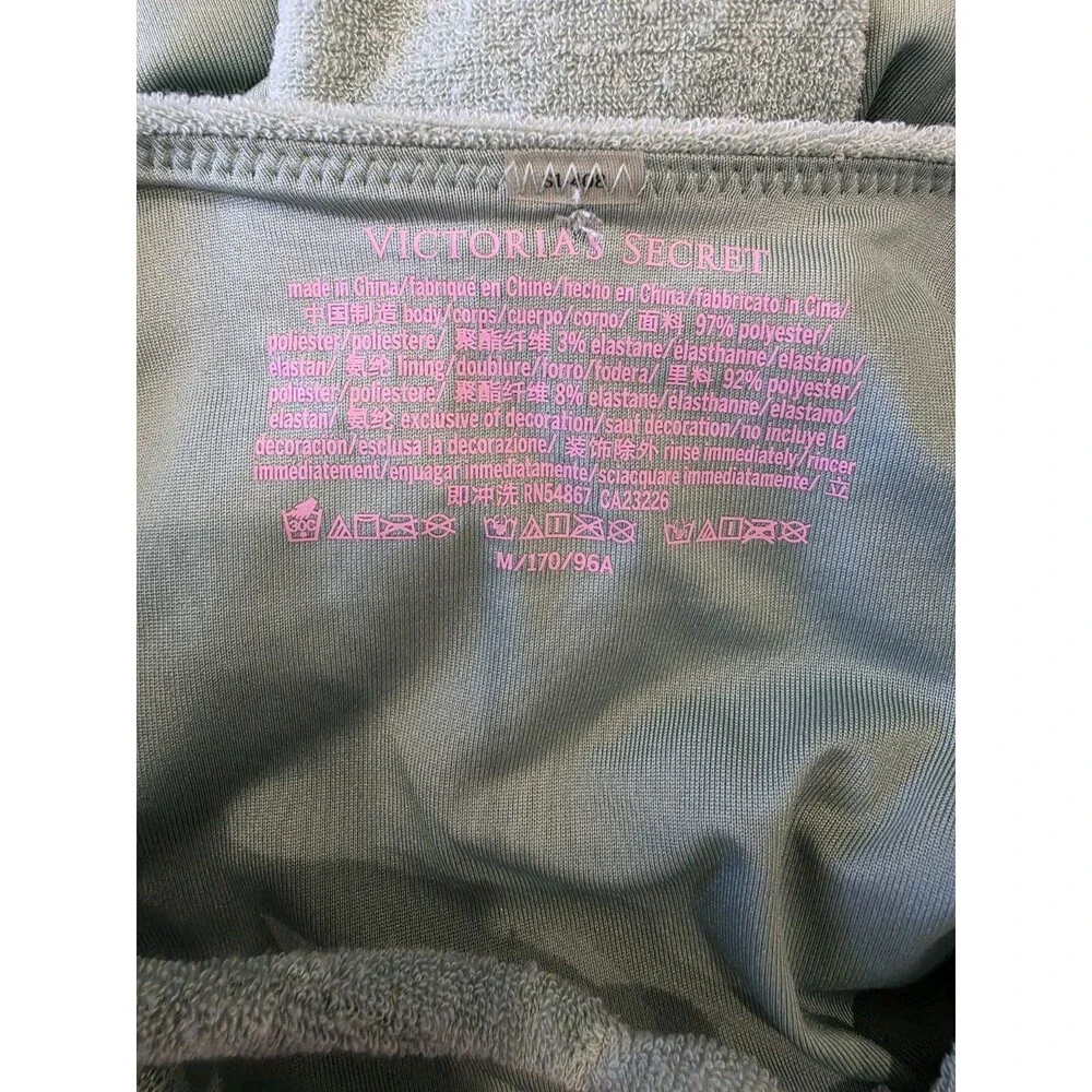 Victoria's Secret Seasalt Green Essential Terry Strappy Back Scoop One-Piece...